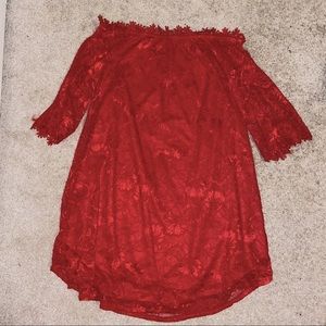 Red lace dress